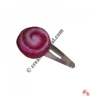 Spiral design felt tic-tic hair clip
