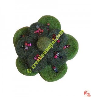 2-flower with beads felt tic-tic hair clip