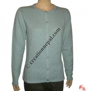 Ladies round-neck cardigan sweater