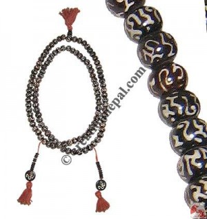 Tibetan mantra prayer beads
