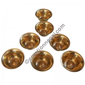 Plain brass offering bowls set