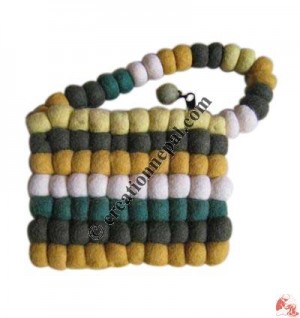 Felted woolen ball purse