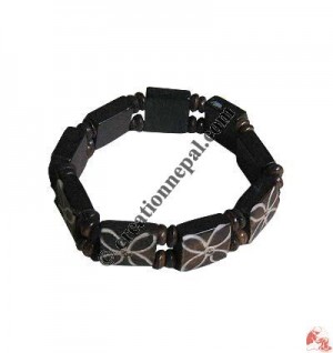 Flower design bone bracelet