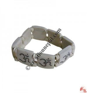 Decorated OM bone bracelet