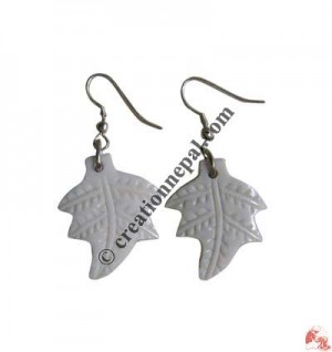 Leaves shape bone earring