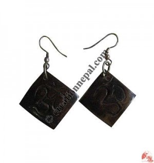 OM mantra bone ear ring