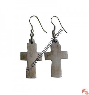 Auspicious cross bone ear ring