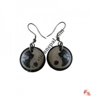 Ying-yang bone ear ring