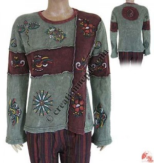 Hand painted long sleeve rib t-shirt