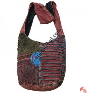 Front layer cut design cotton lama bag