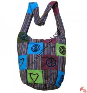 Multiple signs patch-work bag