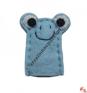 Happy face felt finger puppet