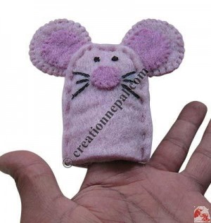 Pink-cat design finger puppet