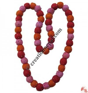 Tiny glass beads decorated balls necklace 5