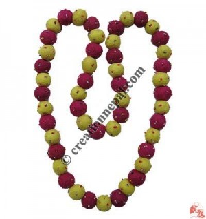 Tiny glass beads decorated balls necklace 7
