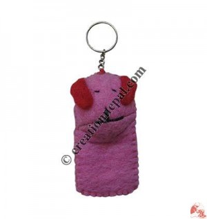 Dog design finger puppet key-ring