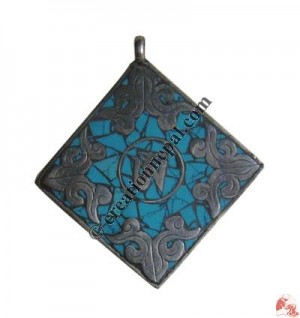 Square Tibetan pendant