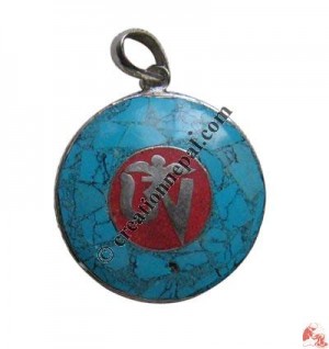 OM mantra turquoise pendant