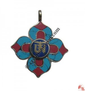 Om mantra lotus pendant