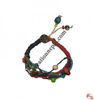Beads decoration hemp bracelet