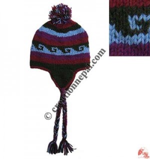 Woolen elephant trunk design ear hat
