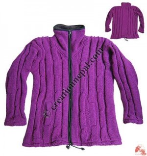 Purple Nagbeli woolen jacket