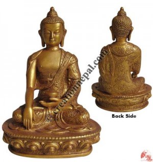 Golden paint resin Buddha statue1