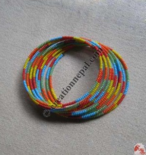 Glass beads wire bangle 2