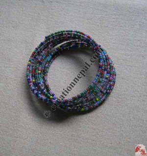 Glass beads wire bangle 3