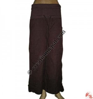 Rib waist button adjust trouser