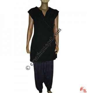 Cotton choli dress with colorful pipping
