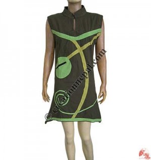 Cotton triangle shape sleeveless dress
