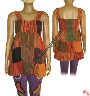 Khaddar over-dyeing tube top