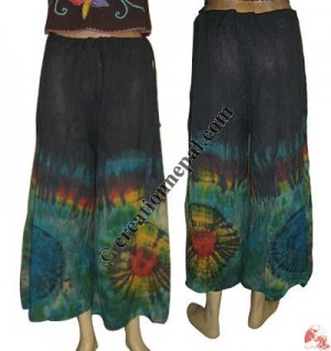 Cotton tie-dye baggy short trouser