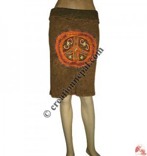 Rib big peace mini-skirt