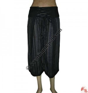 Sides open cotton 3-quarter trouser
