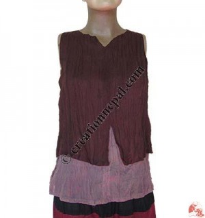 Two-layer thin cotton top