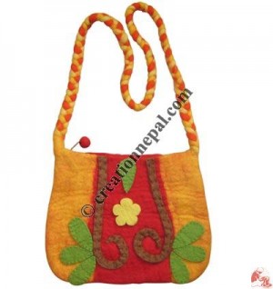 Braided strap felted woolen bag