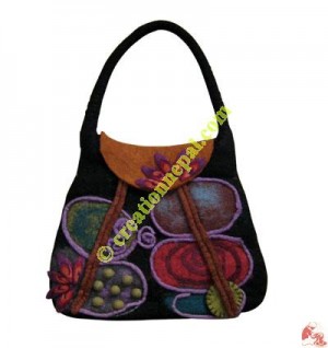 String decorated felt bag