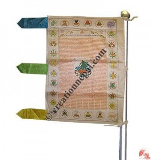 Shining Tara vertical prayer flag
