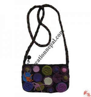 Round shapes patch shoulder bag