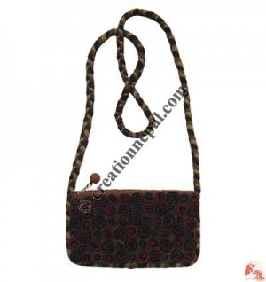 Swirl patch felt bag