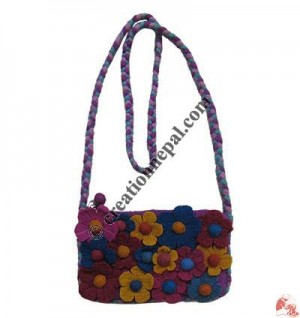 Flowers design small long strap bag