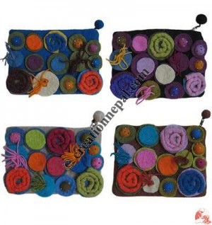 Assorted color felt purse1