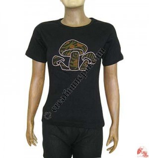 Mushroom design rib t-shirt