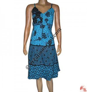 Circular printed cotton dress