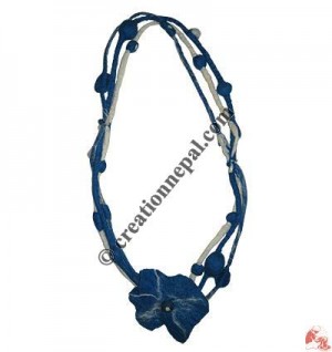 Felt string and beads Hippie necklace