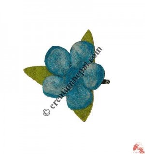 Turquoise flower hair clip