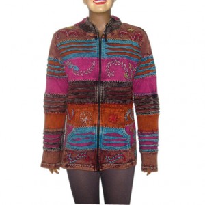 Hand embroidery, layer-cut stone wash rib hooded top 3