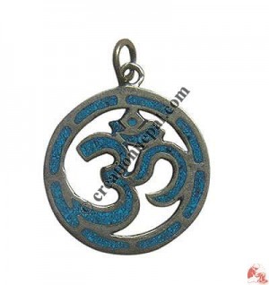Sanskrit OM round mantra amulet